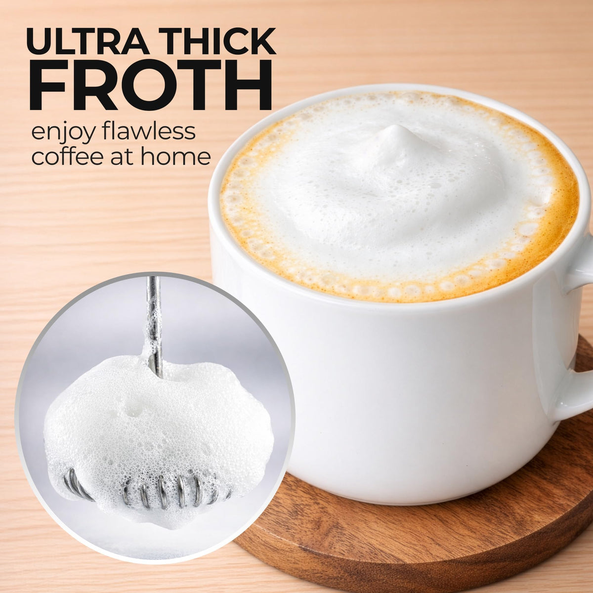Zulay Froth N Go attachments enabling versatile frothing, whipping, and mixing