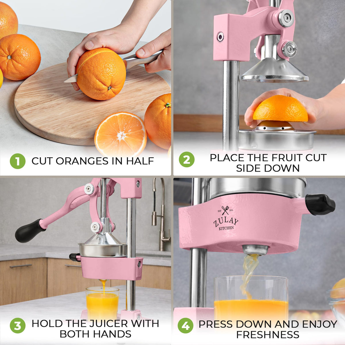 Zulay Kitchen 5-inch citrus bowl handles small to large fruits with ease.