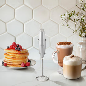 Zulay Kitchen included batteries power the cordless frother