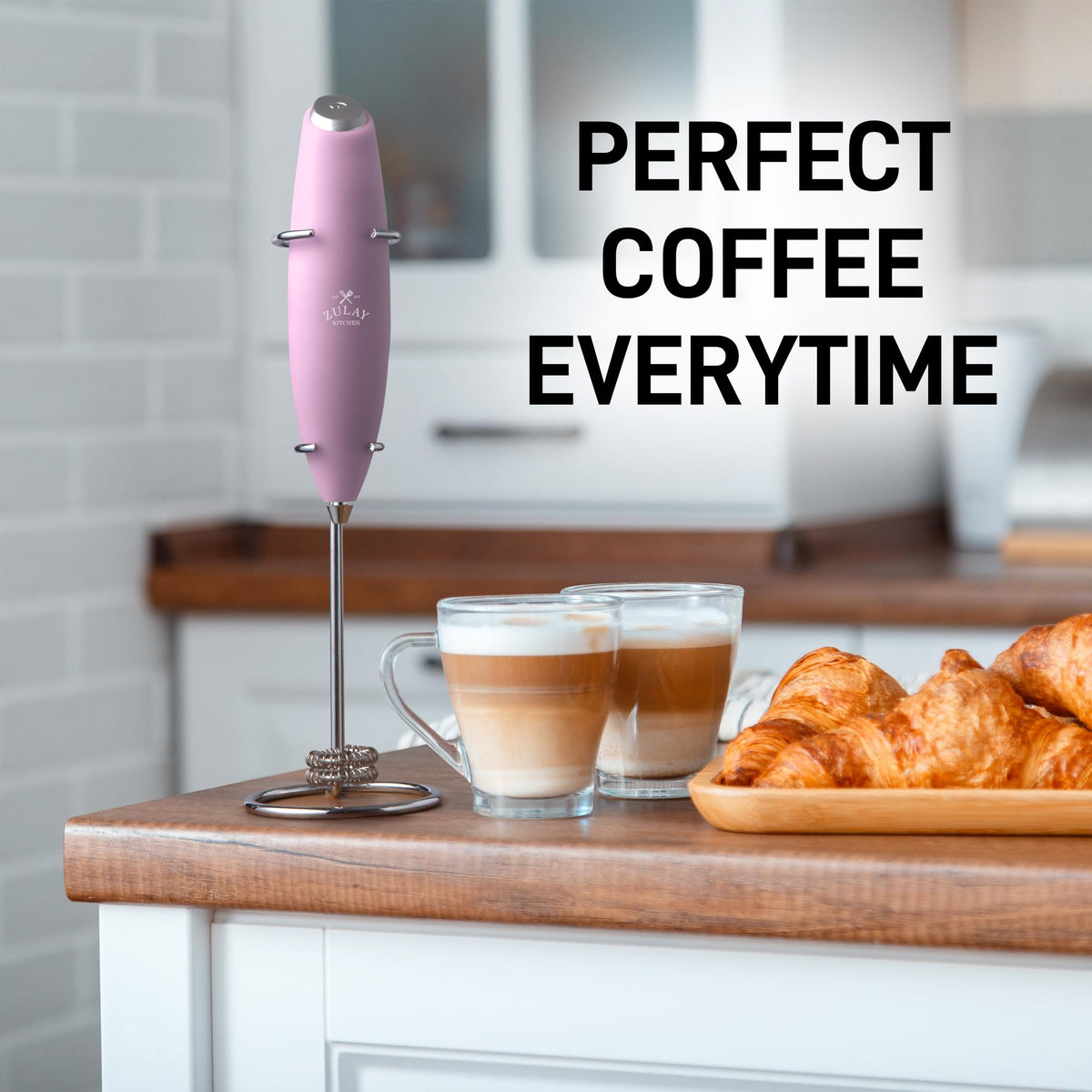 Zulay Kitchen Battery-powered cordless frother for portable use