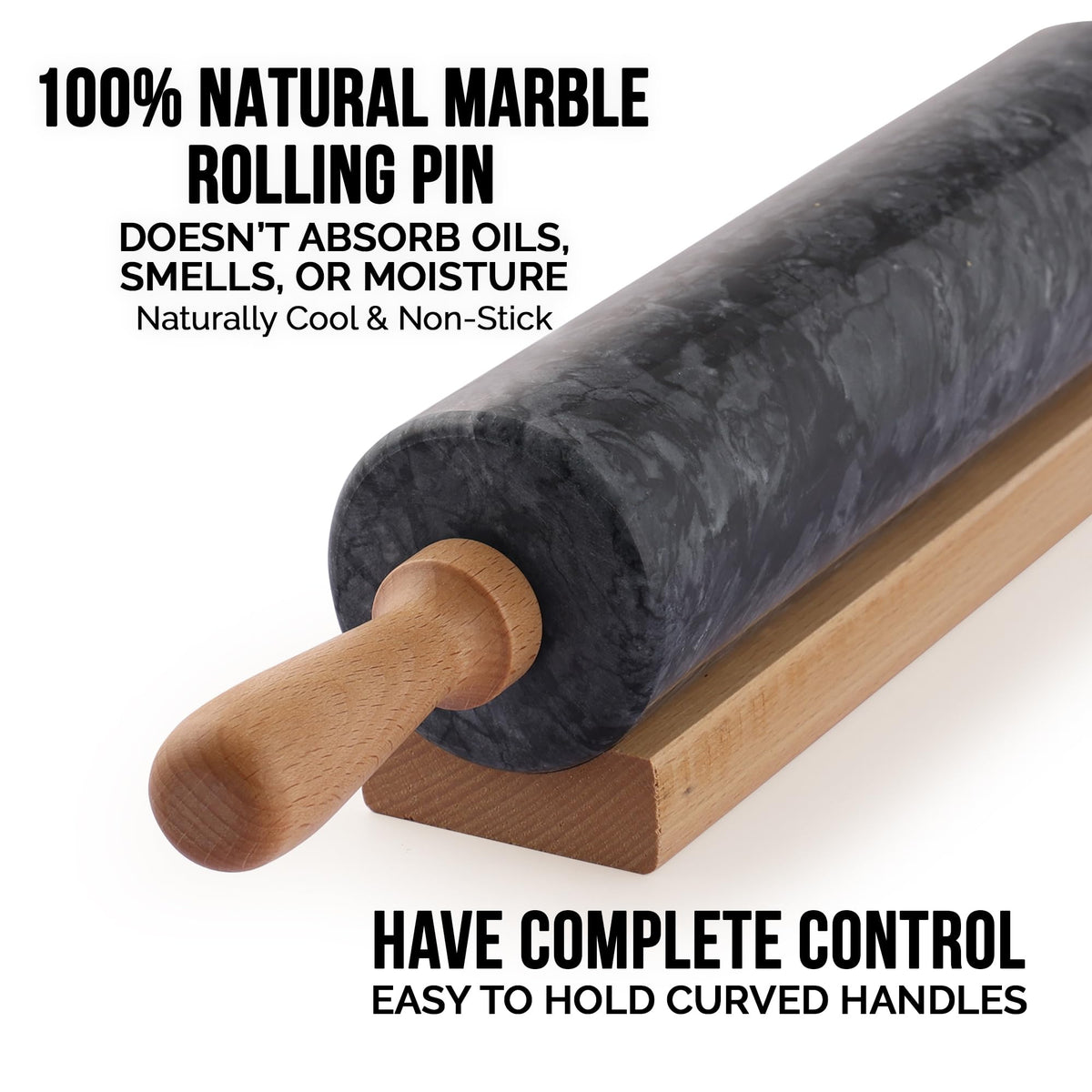 Zulay Kitchen beechwood handle provides ergonomic grip during use