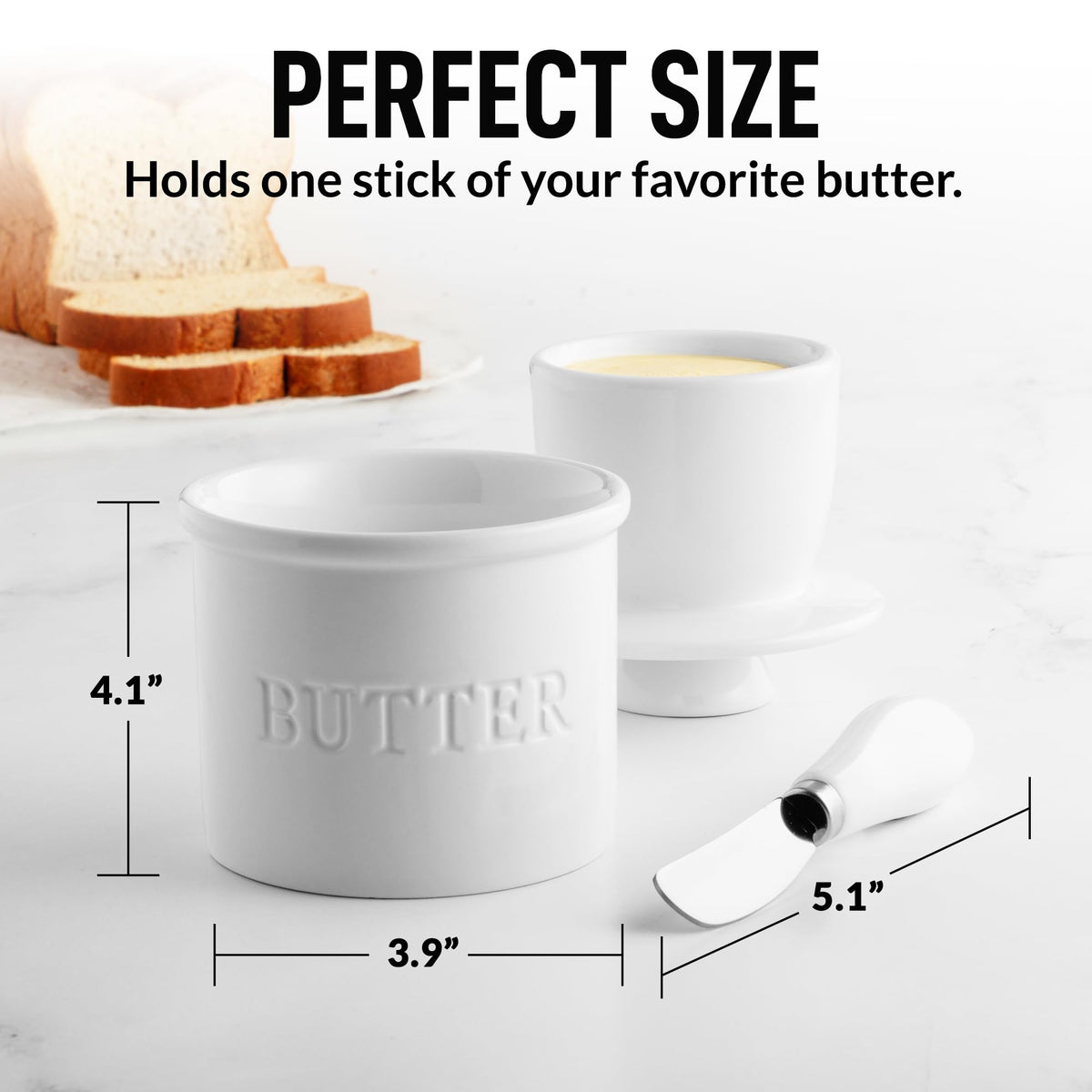 Zulay Kitchen butter knife included for easy, elegant spreading