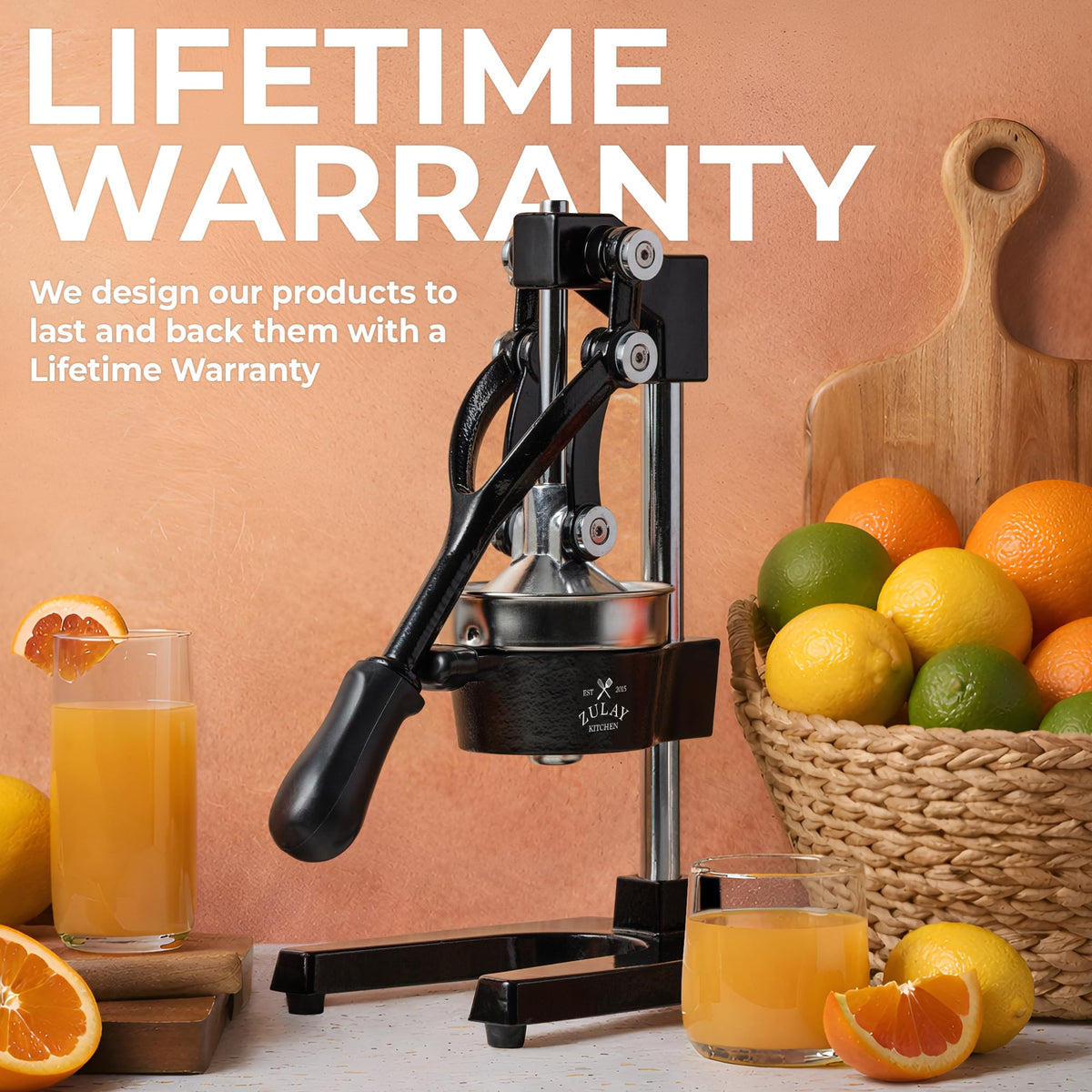 Zulay Kitchen cast iron juicer home-commercial use — versatile for bars and kitchens.