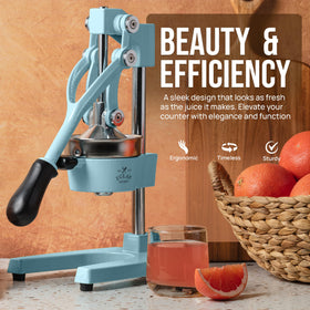 Zulay Kitchen blue durability shot showcases heavy-duty cast-iron build