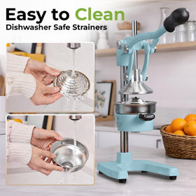 Zulay Kitchen blue on-counter setup demonstrates stable, non-slip operation