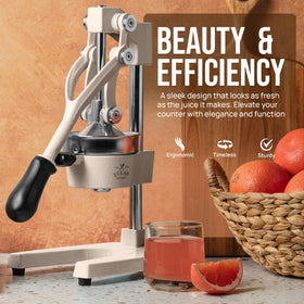 Zulay Kitchen close-up lever detail emphasizes leverage for thick-skinned produce