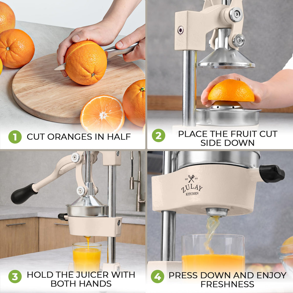 Zulay Kitchen side view shows sturdy lever and stable base