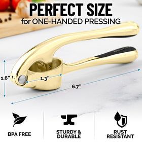 Zulay Kitchen cleaning brush for easy removal of garlic residue after use.