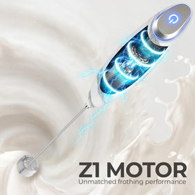 Zulay Kitchen cordless frother battery-powered for use anywhere, anytime.
