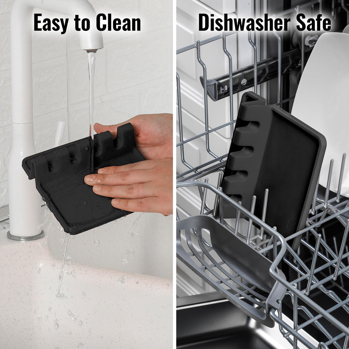 Zulay Kitchen countertop utensil rest with drip pad preventing splatter and mess