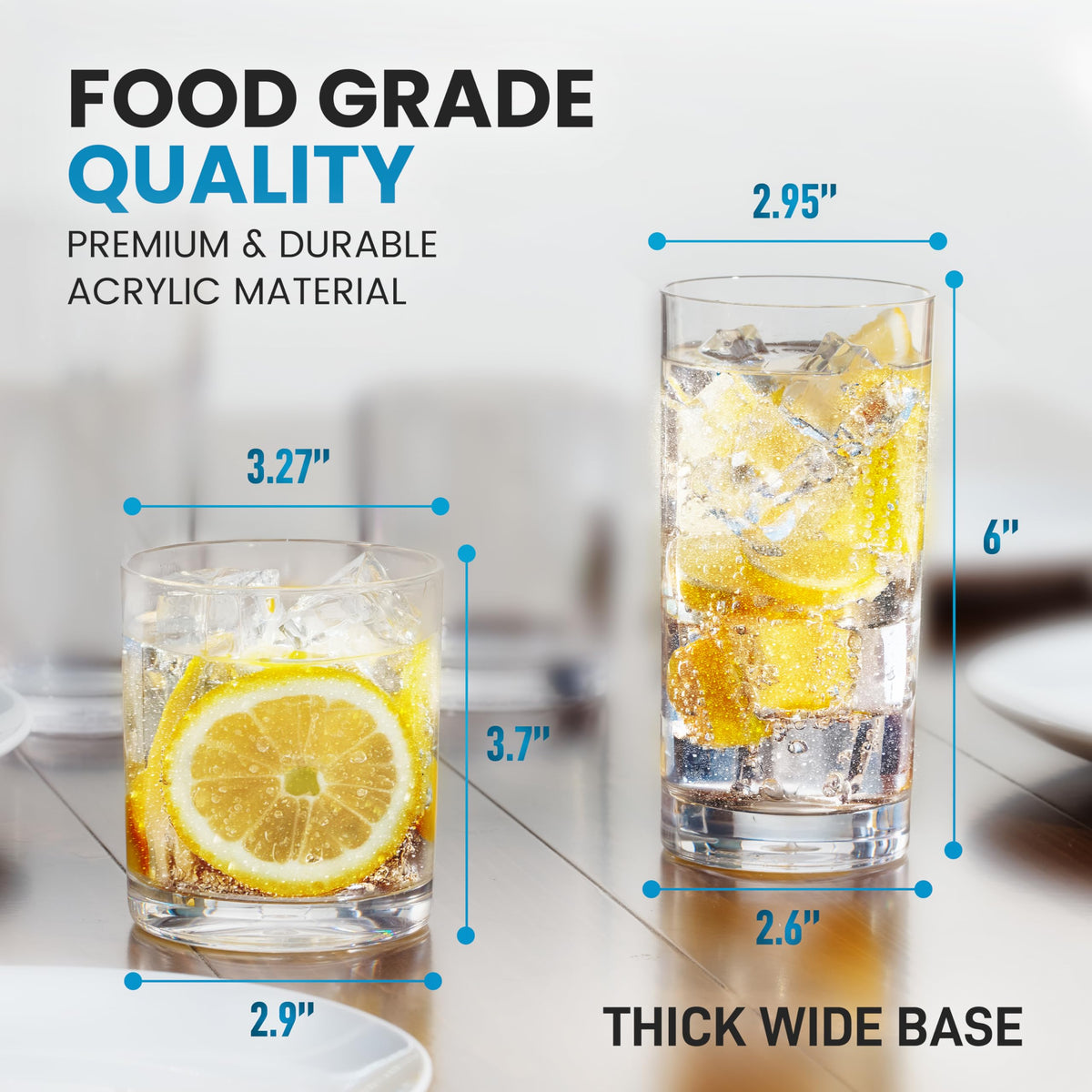 Zulay Kitchen crystal-clear look highlights lemonade and cocktails.