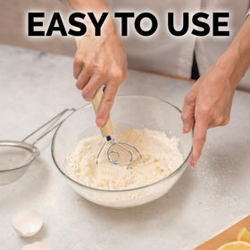 Zulay Kitchen Danish dough whisk easy cleanup showing no clumps