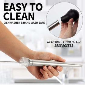 Dishwasher-safe baster makes cleanup quick and easy