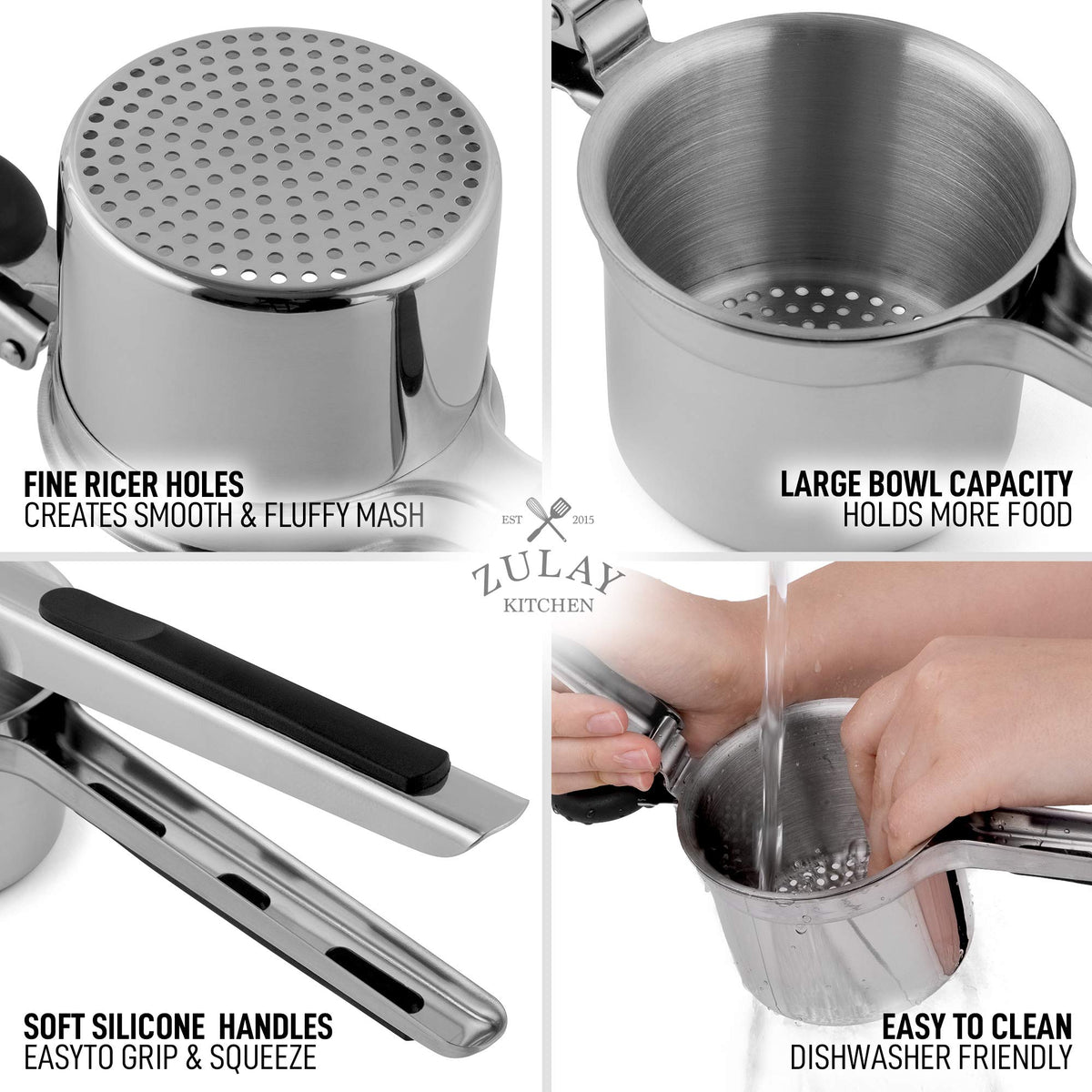 Zulay Kitchen dishwasher-safe design allows quick, easy cleaning after meals.