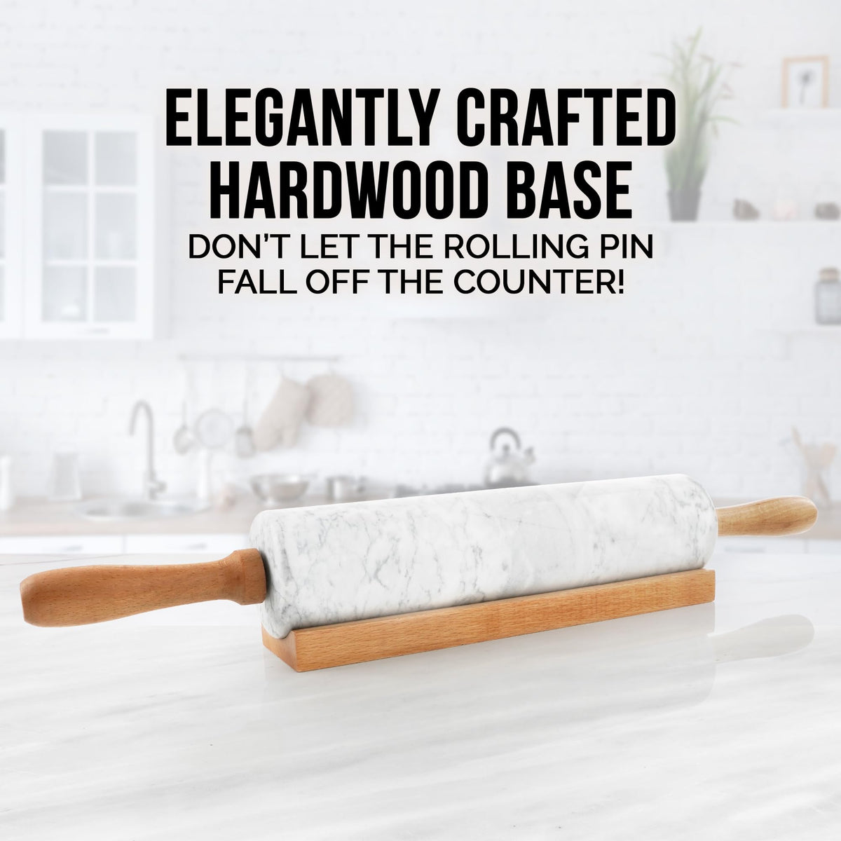 Zulay Kitchen marble rolling pin ideal for bread pastries and pizza dough