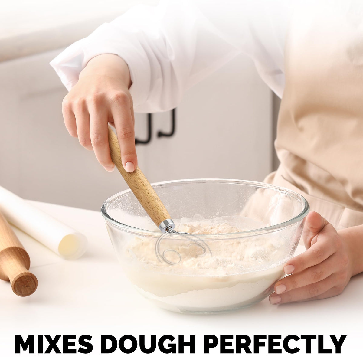 Zulay Kitchen sourdough mixing tool delivering clump free dough.