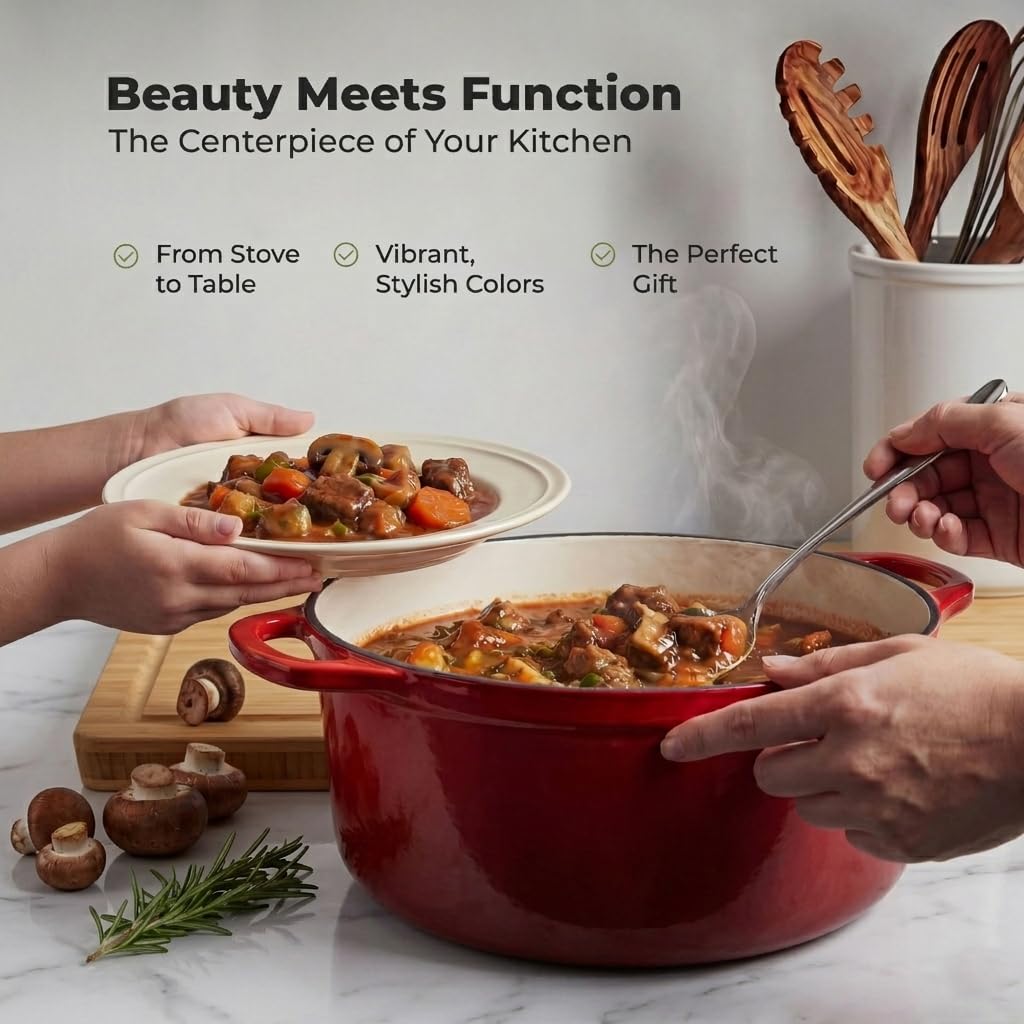 Zulay Dutch oven oven-safe up to 500°F supporting high-heat cooking