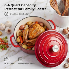 Zulay Kitchen Dutch oven on stove for sauteing and searing meals