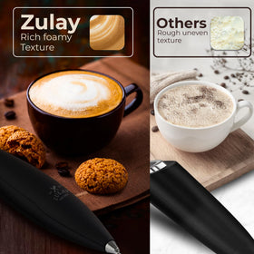 Zulay Kitchen easy-clean stand keeps the frother organized on the counter.