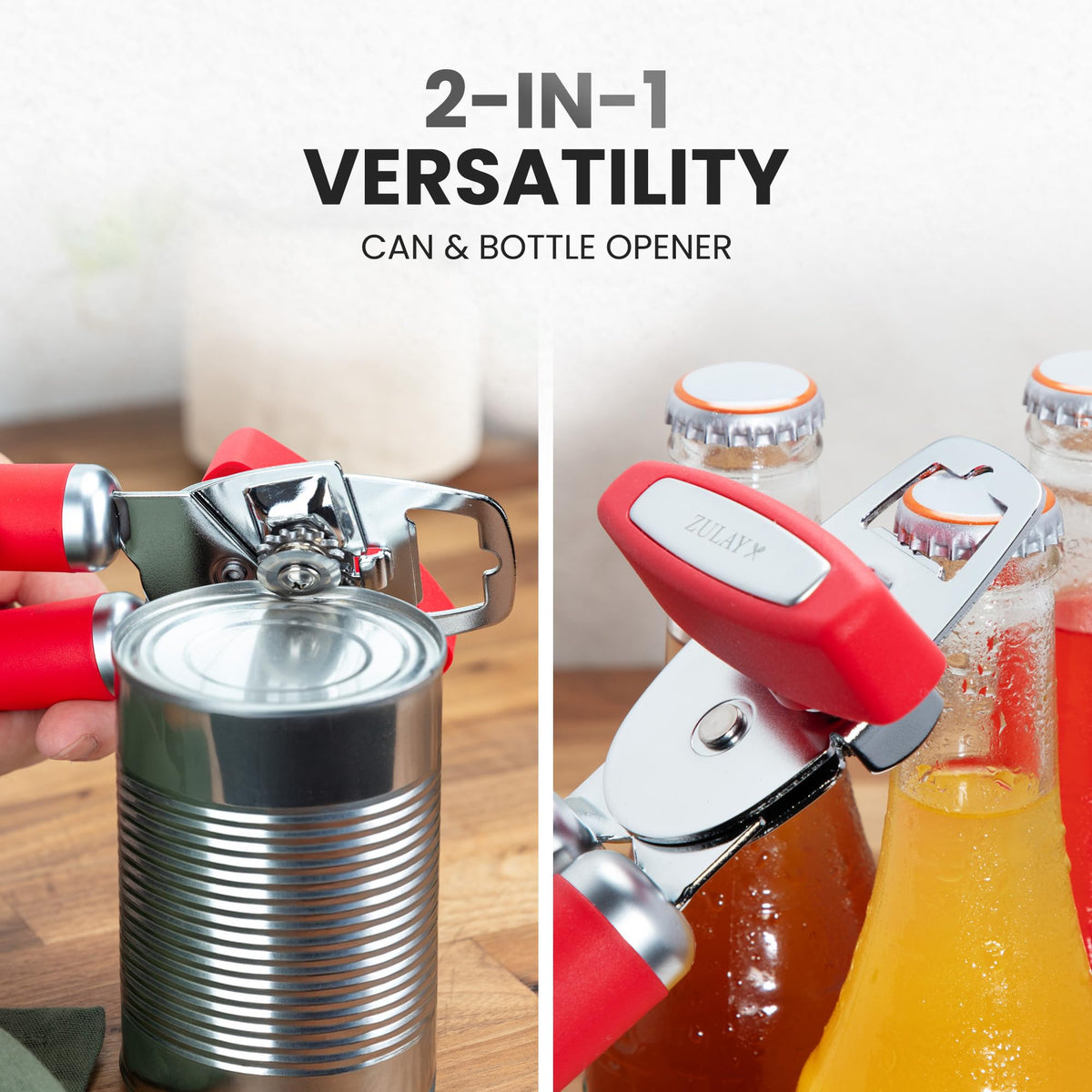 Easy-turn knob on the Zulay Kitchen tool provides steady, controlled operation.