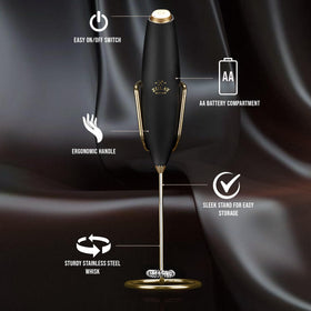 Zulay Kitchen Executive Series Milk Frother battery-powered convenience for on-the-go drinks.