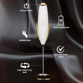 Zulay Kitchen Executive Series frother provides cafe-quality foam for lattes and cappuccinos.