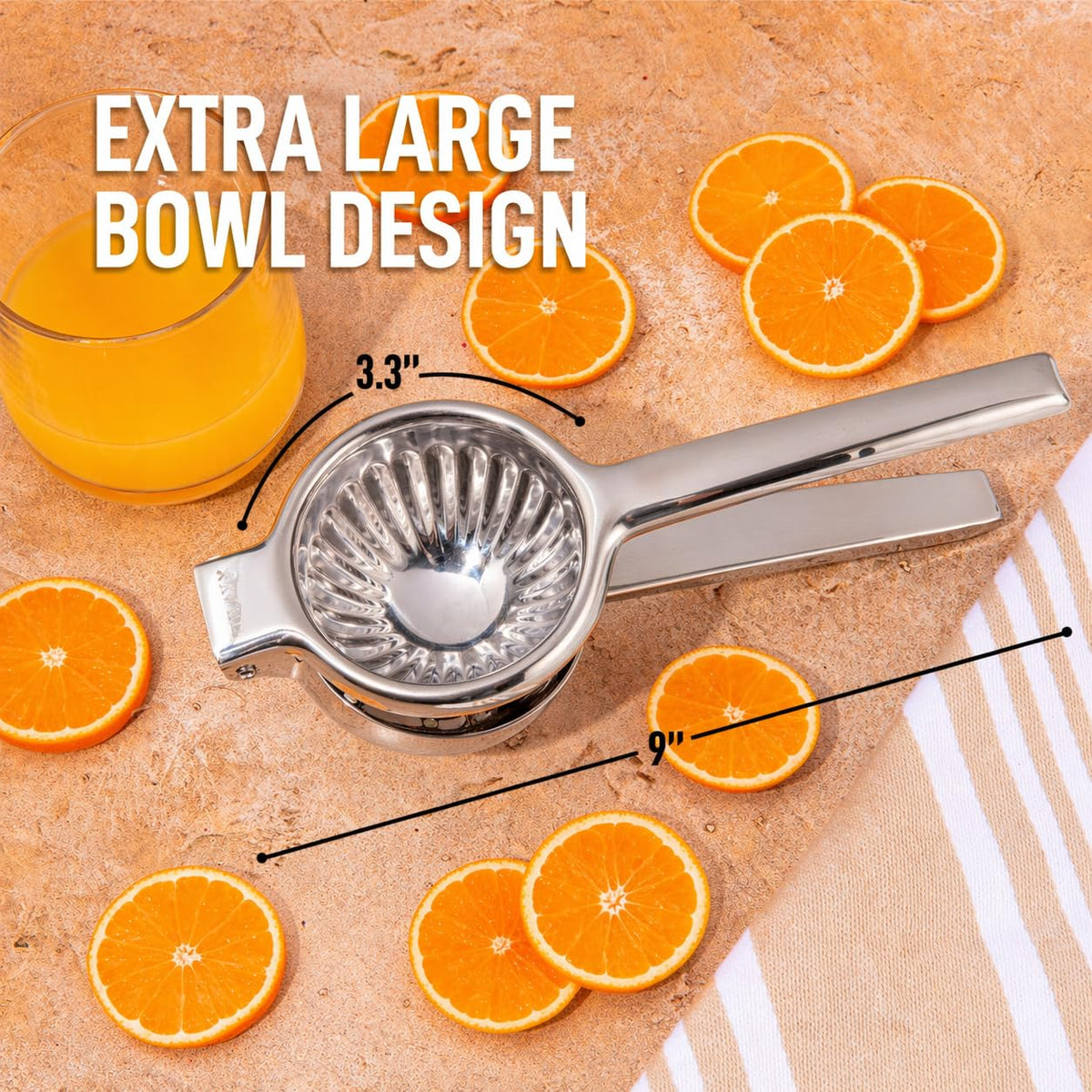 Zulay Kitchen lemon squeezer in hand showing ergonomic grip