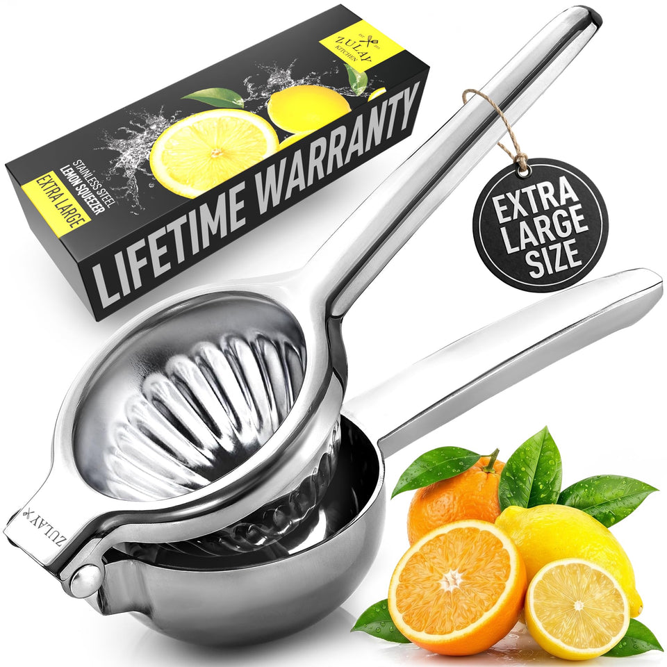 Zulay Kitchen extra large lemon squeezer top view for easy citrus extraction