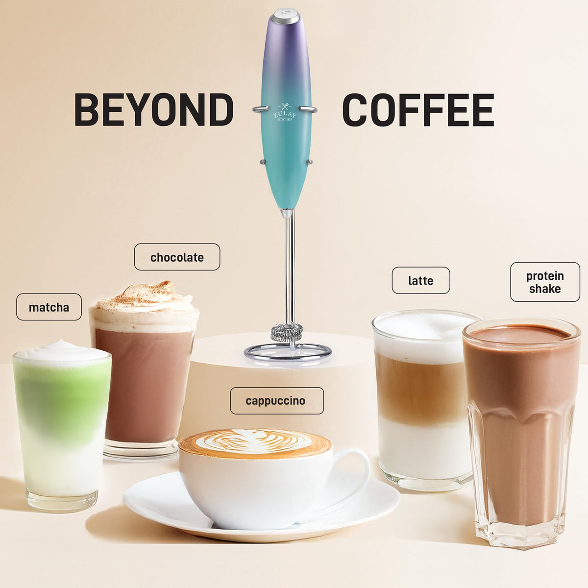 Zulay Kitchen foam for coffee and hot chocolate with cafe quality texture
