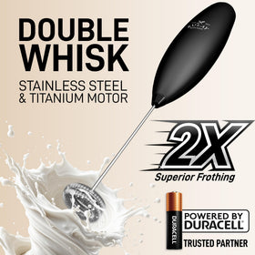 Zulay Kitchen frother creates smooth foam texture ideal for coffee and hot chocolate.