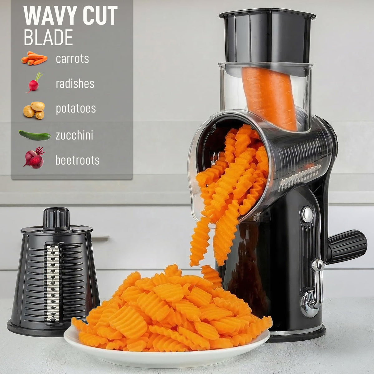 Zulay Kitchen food pusher tool protects fingers during loading.