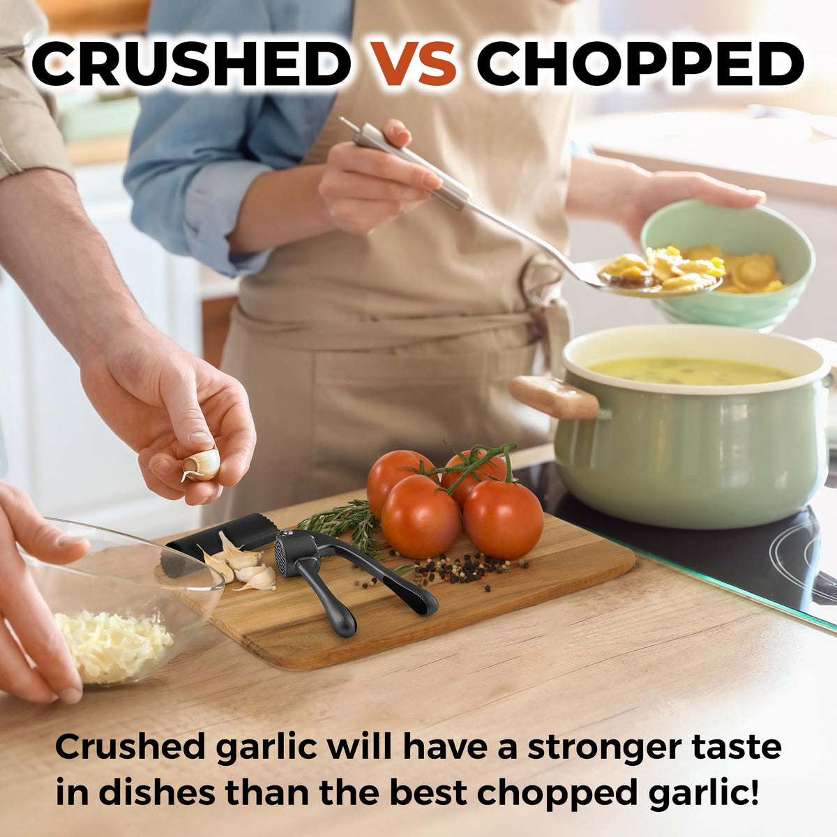 Zulay Kitchen cleaning brush included for thorough garlic removal