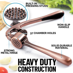 Zulay garlic press with ergonomic handle for effortless squeezing