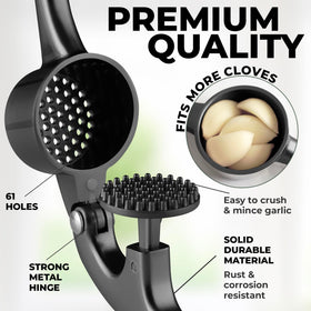 Zulay Kitchen garlic press with lifetime warranty for durability