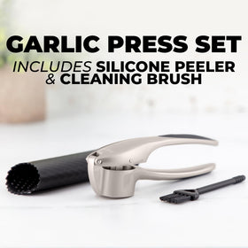 Zulay Kitchen ginger and garlic press versatility for ginger, garlic, or onion prep