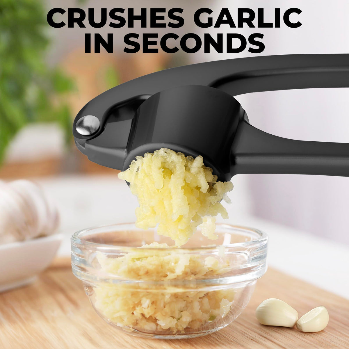 Zulay Kitchen garlic press used to crush seeds and press ginger