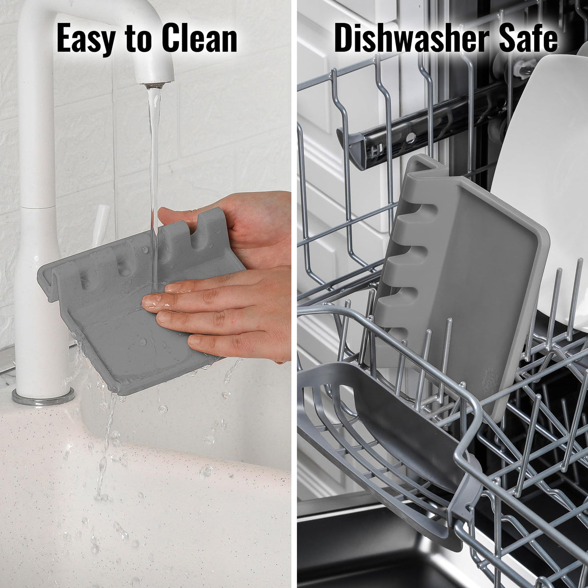 Zulay Kitchen gray utensil rest makes a convenient gift-ready addition