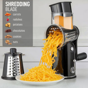 Zulay Kitchen hand crank base shown for stable, secure grating.