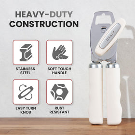 Zulay Kitchen soft grip handles provide comfortable control during operation.