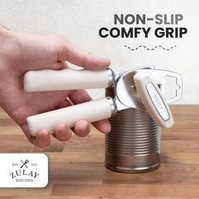 Zulay Kitchen stainless steel blades stay sharp for reliable opening.