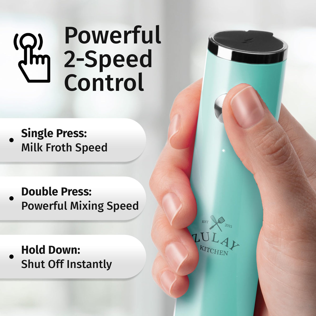 Zulay Kitchen IPX6 Waterproof design allows rinsing under water.