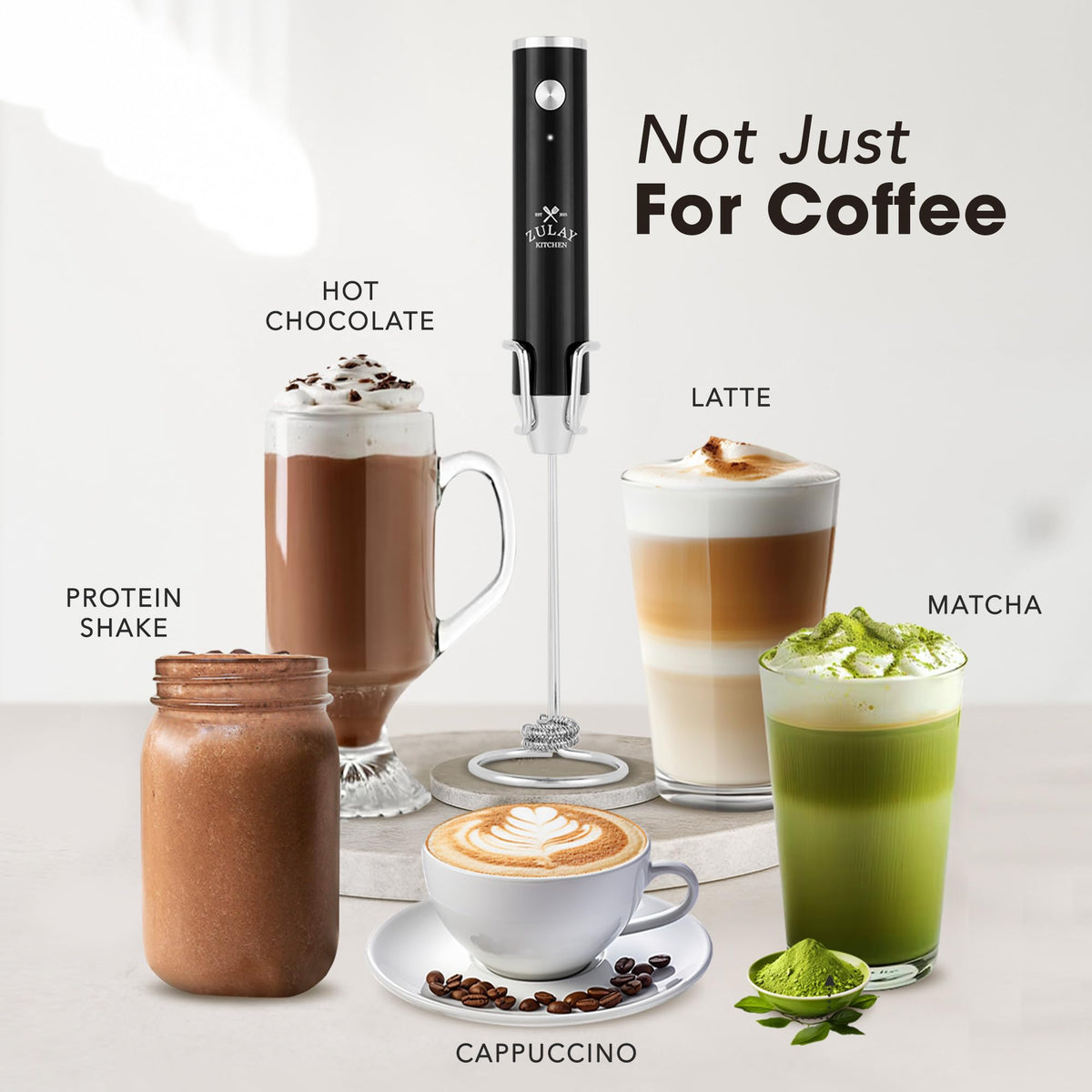 Zulay Kitchen IPX6 waterproof frother makes cleaning easy after use.