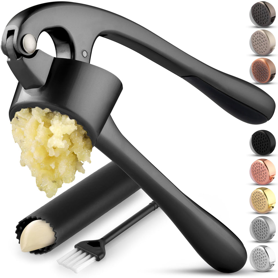 Zulay Kitchen large premium garlic press set with bigger bowl for easier paste production