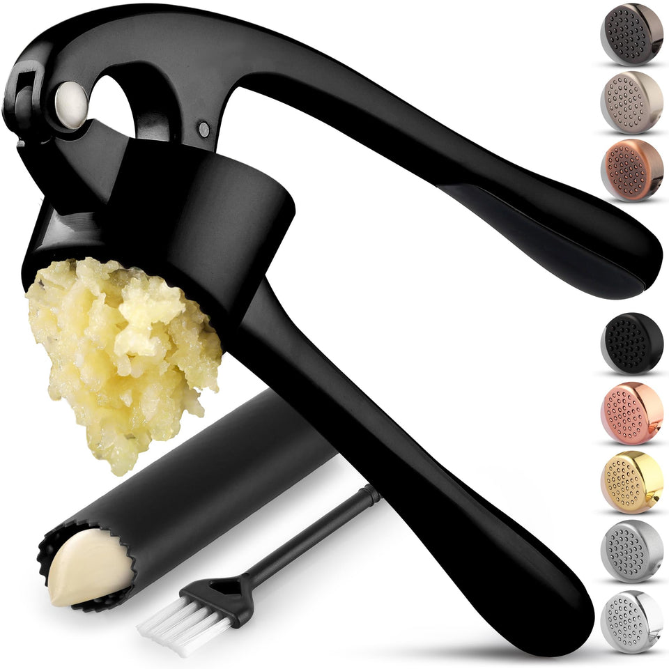 Zulay Kitchen large premium garlic press set with bigger bowl for effortless mincing