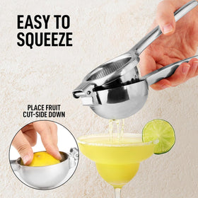 Zulay Kitchen lemon squeezer action shot demonstrating smooth press