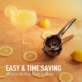 Zulay Kitchen lemon squeezer ergonomic blue handle ensures comfortable juicing sessions.