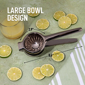Zulay Kitchen lemon squeezer heavy-duty bowl handles large citrus with ease.