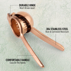 Zulay Kitchen lever-system rose gold design reduces hand strain for easy squeezing.