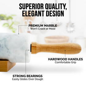 Zulay Kitchen long beechwood handle provides comfortable grip during rolling