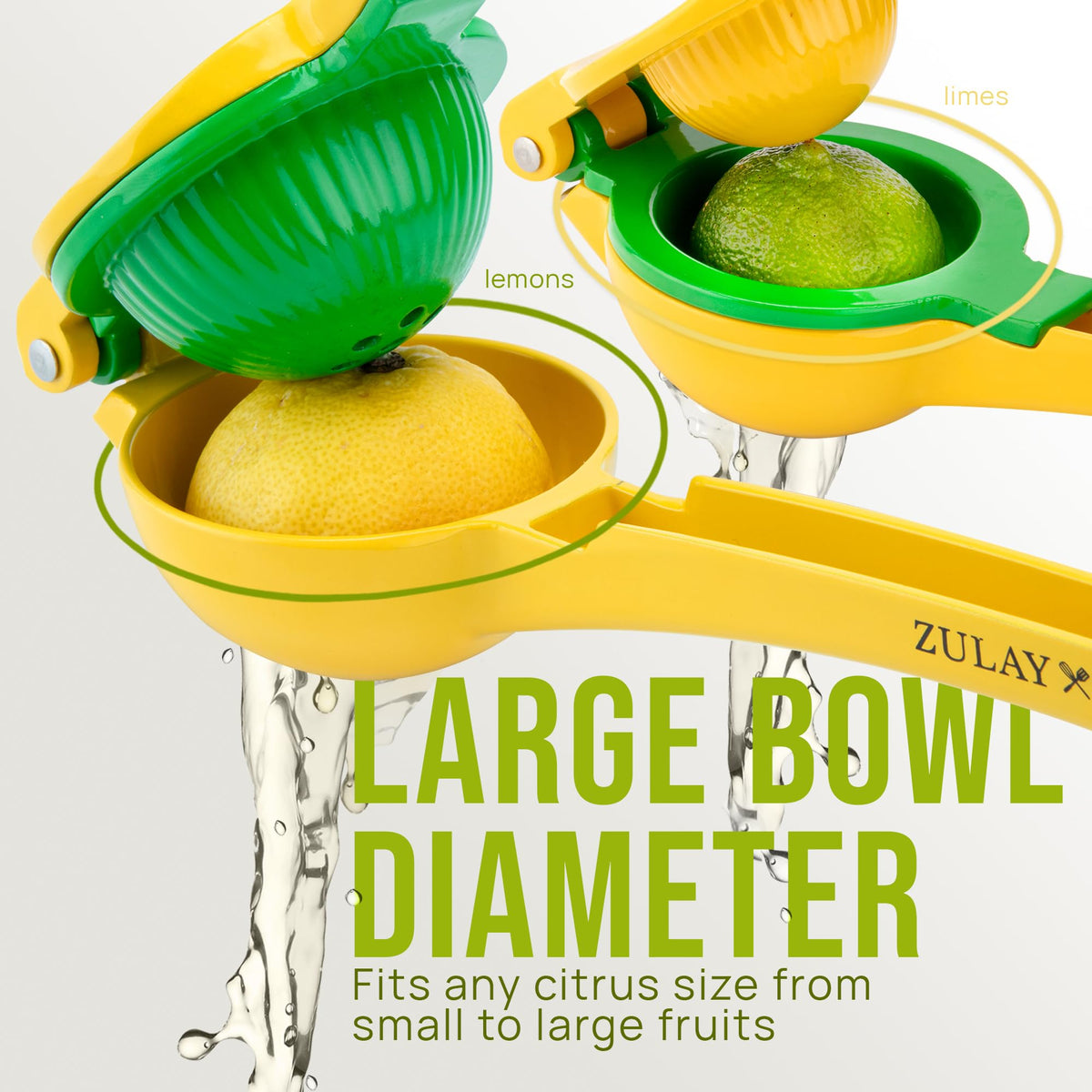 Zulay Kitchen 2-in-1 squeezer seed-filter features seed-free juice.